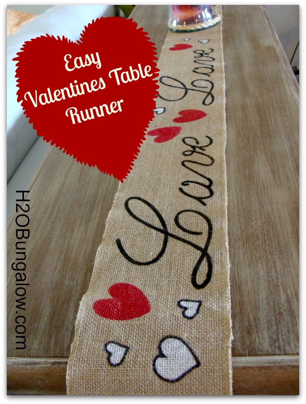 Valentines decor table runner