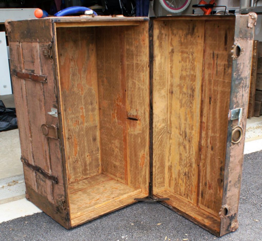 Antique trunk with cleaned out insides