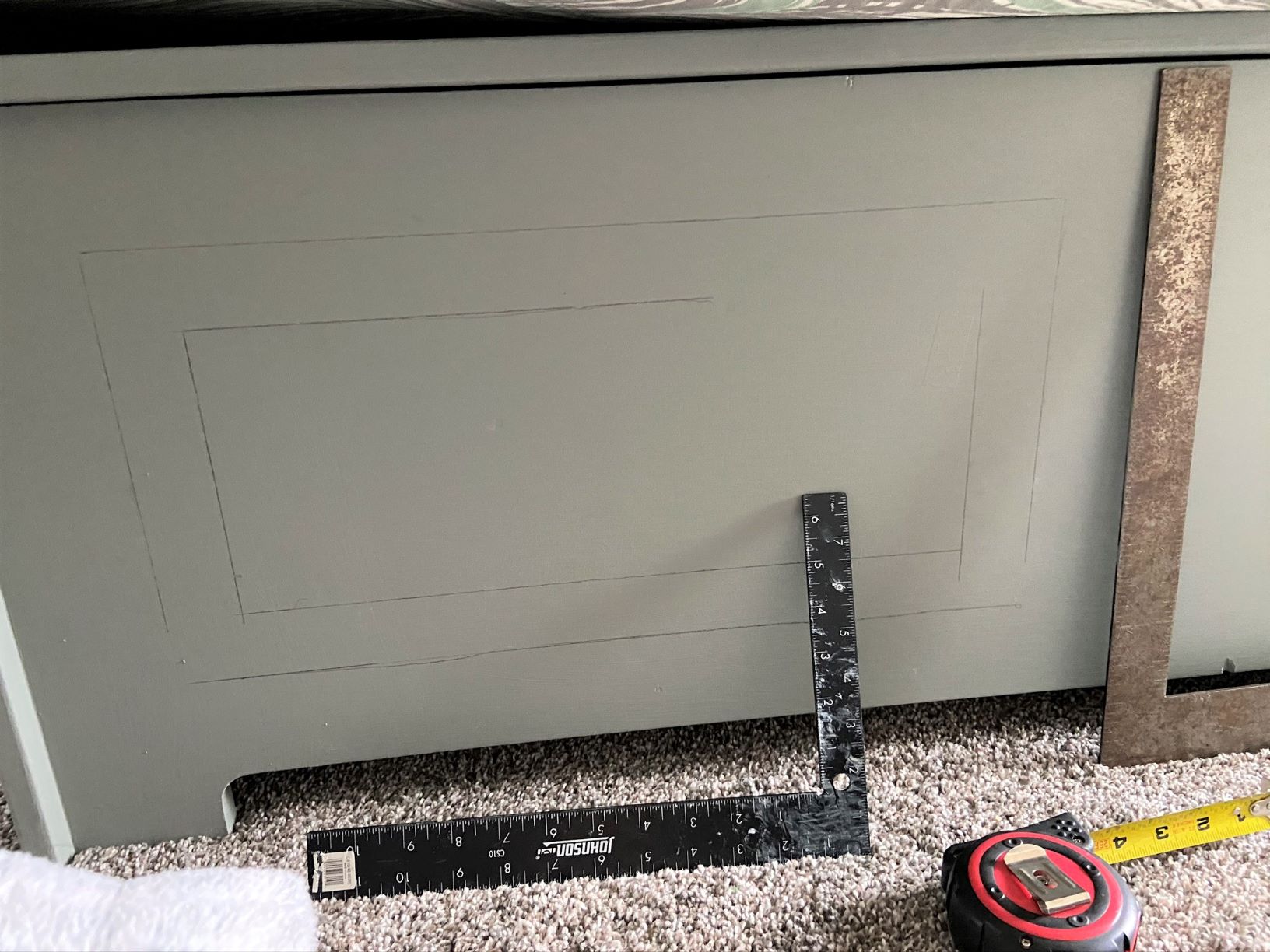 Image showcasing Easy Storage Bench Refinish from Drab to Fabulously Feathered